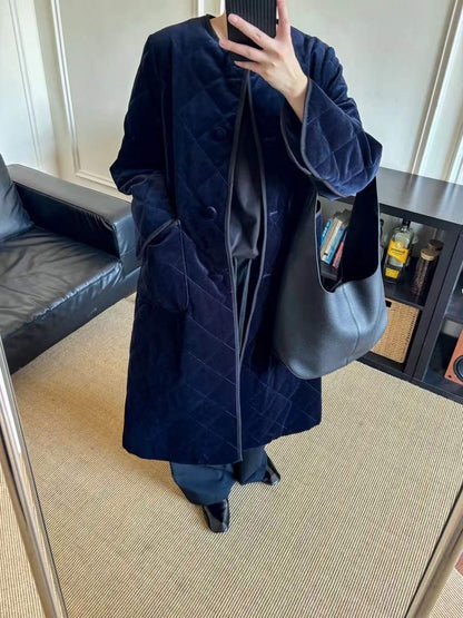 【212Bleecker Luxe】🖤 Velvet Quilted Long Coat（ベルベット・キルティング・ロングコート）