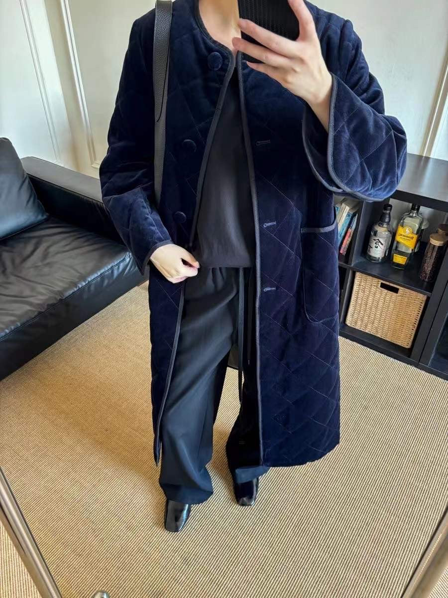 【212Bleecker Luxe】🖤 Velvet Quilted Long Coat（ベルベット・キルティング・ロングコート）