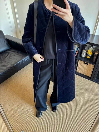 【212Bleecker Luxe】🖤 Velvet Quilted Long Coat（ベルベット・キルティング・ロングコート）