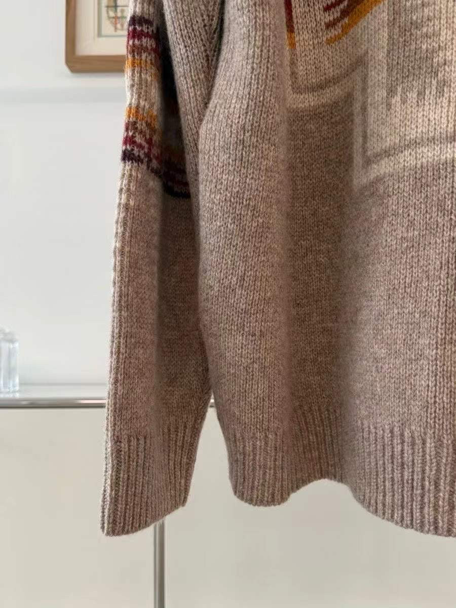 【212Bleecker Luxe】🧡 Earth Gradation Wool Blend Cardigan（アース・グラデーション・ウールブレンド・カーディガン）