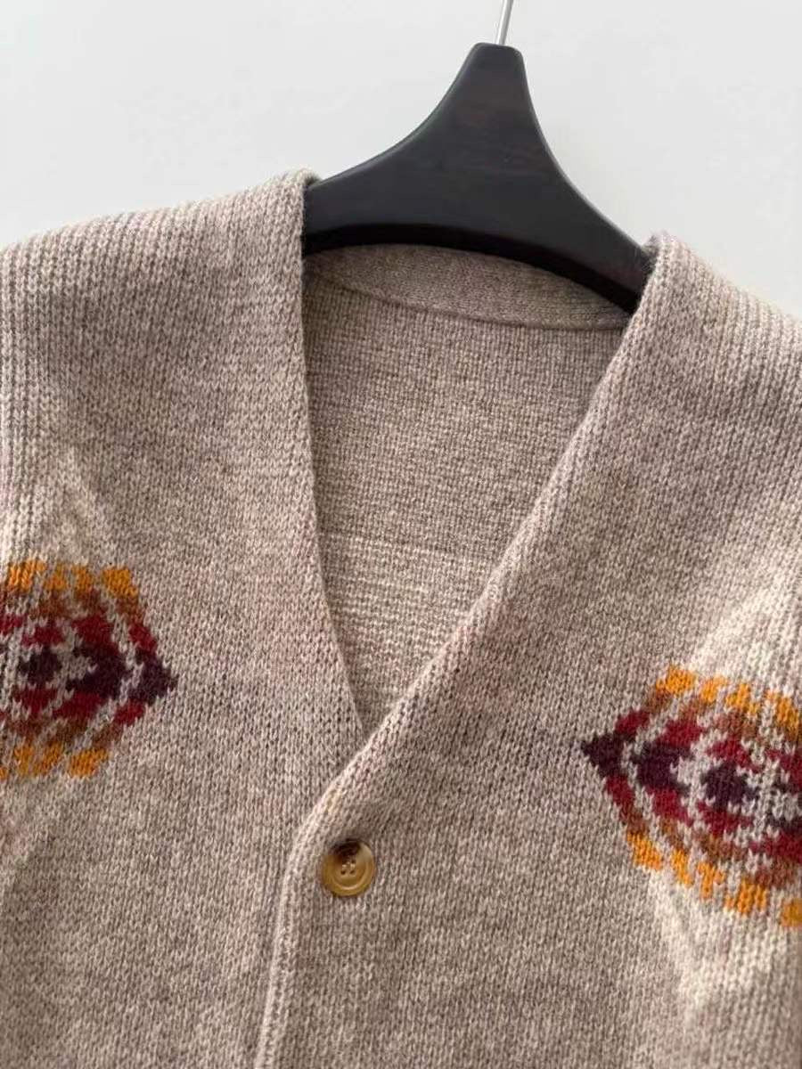 【212Bleecker Luxe】🧡 Earth Gradation Wool Blend Cardigan（アース・グラデーション・ウールブレンド・カーディガン）