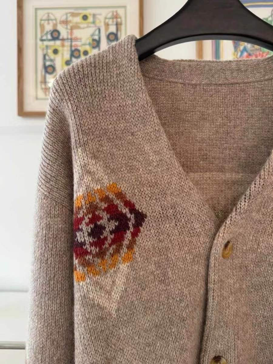 【212Bleecker Luxe】🧡 Earth Gradation Wool Blend Cardigan（アース・グラデーション・ウールブレンド・カーディガン）