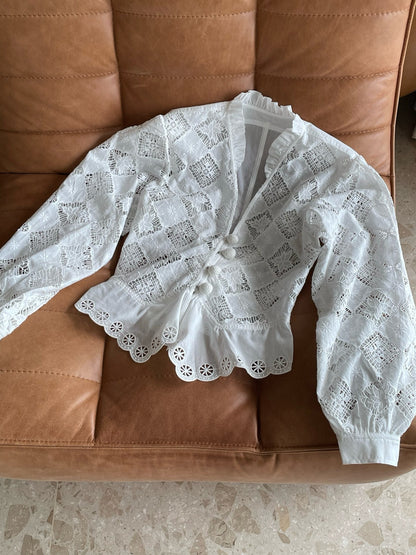 【212Bleecker Luxe】Apolline Lace Peplum Blouse （アポリーヌ・レースペプラムブラウス）