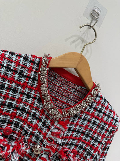 【212Bleecker Luxe】Ruby Bijou Tweed Jacket
