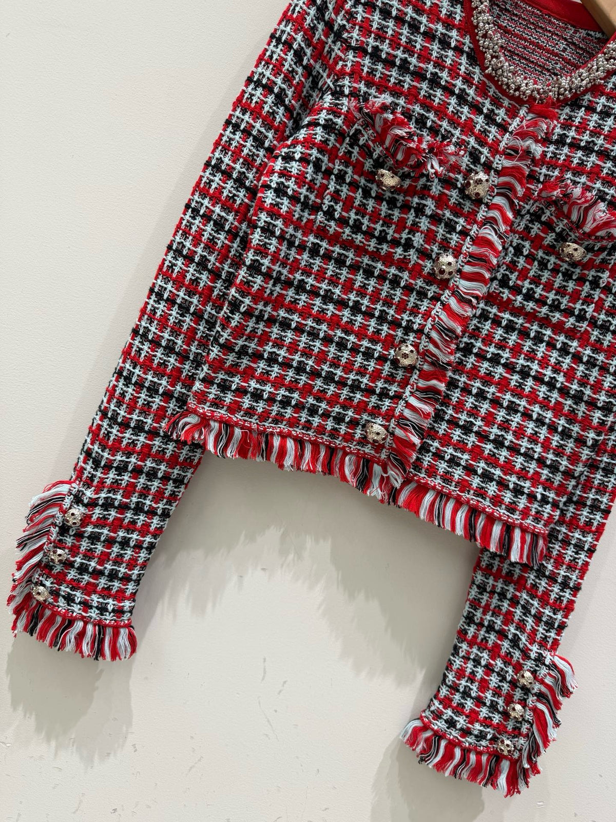 【212Bleecker Luxe】Ruby Bijou Tweed Jacket