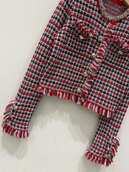 【212Bleecker Luxe】Ruby Bijou Tweed Jacket