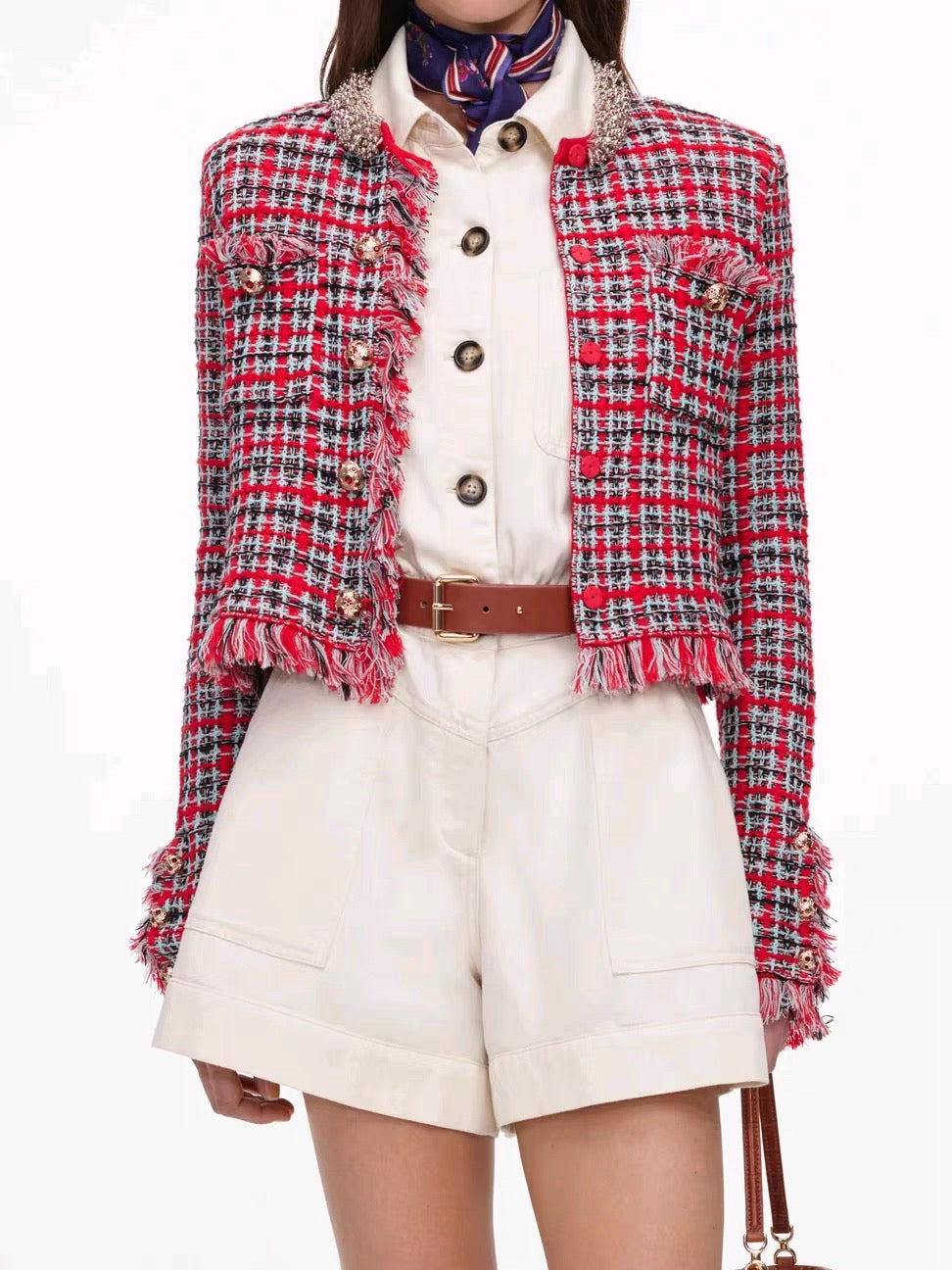 【212Bleecker Luxe】Ruby Bijou Tweed Jacket