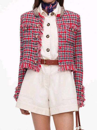 【212Bleecker Luxe】Ruby Bijou Tweed Jacket
