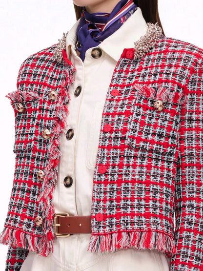 【212Bleecker Luxe】Ruby Bijou Tweed Jacket