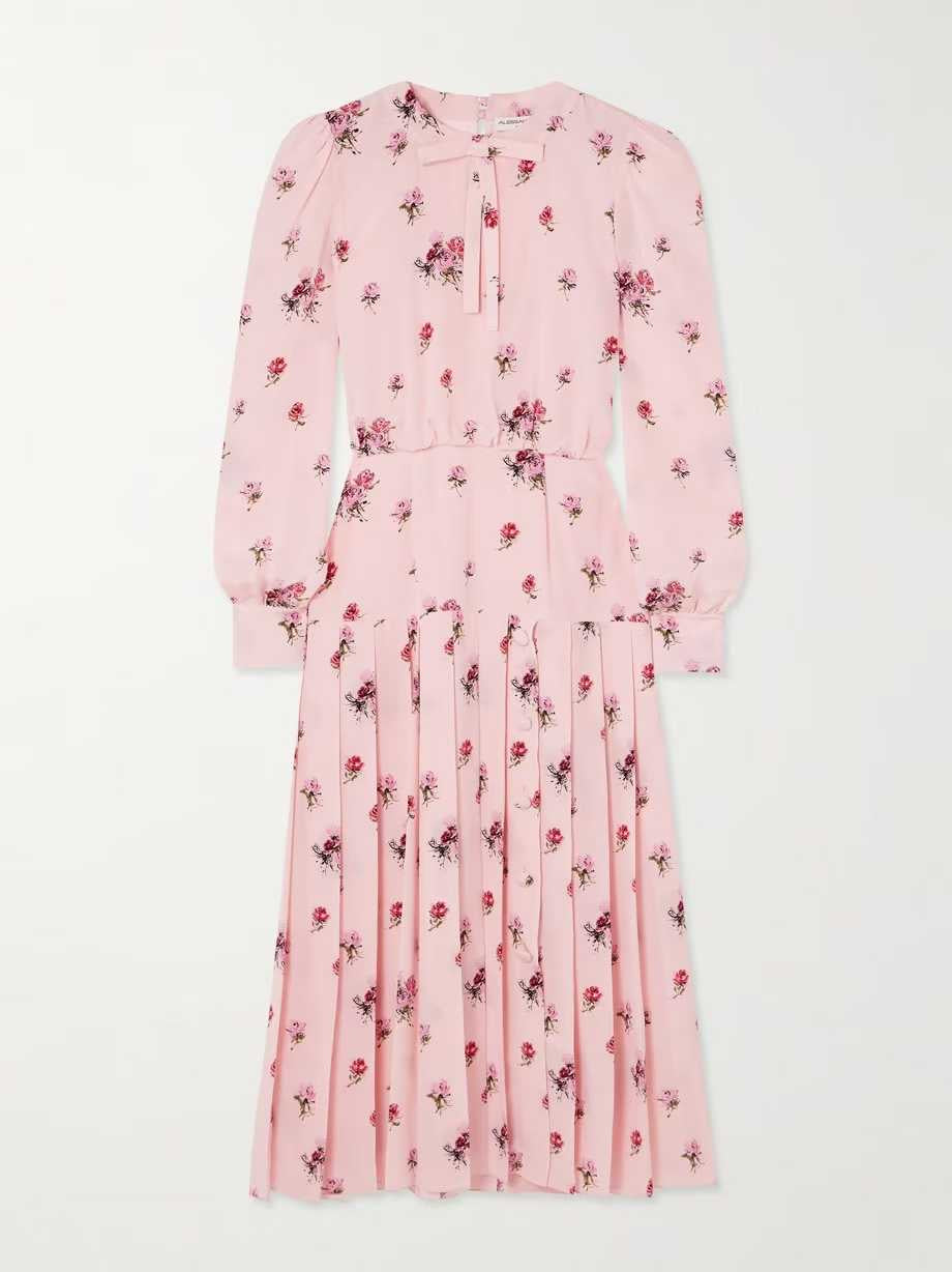 Elise Pink Floral Pleated Dress（エリス・ピンクフローラル・プリーツドレス）