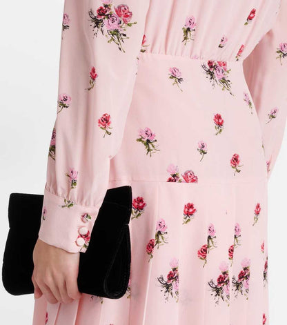 Elise Pink Floral Pleated Dress（エリス・ピンクフローラル・プリーツドレス）