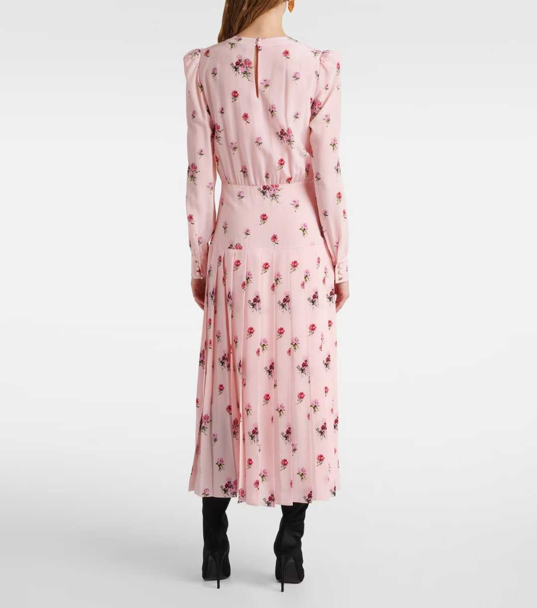 Elise Pink Floral Pleated Dress（エリス・ピンクフローラル・プリーツドレス）