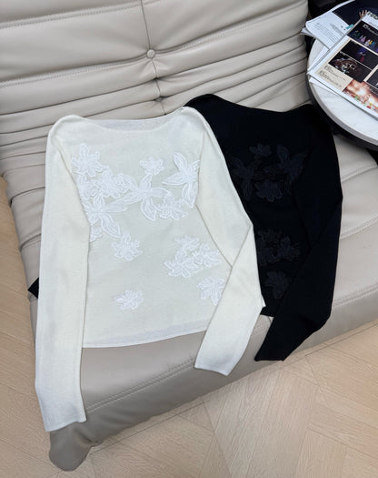 【212Bleecker Luxe】Solène Floral Embroidery Knit  （ソレーヌ・フローラルエンブロイダリーニット）