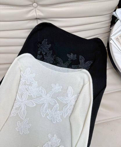 【212Bleecker Luxe】Solène Floral Embroidery Knit  （ソレーヌ・フローラルエンブロイダリーニット）