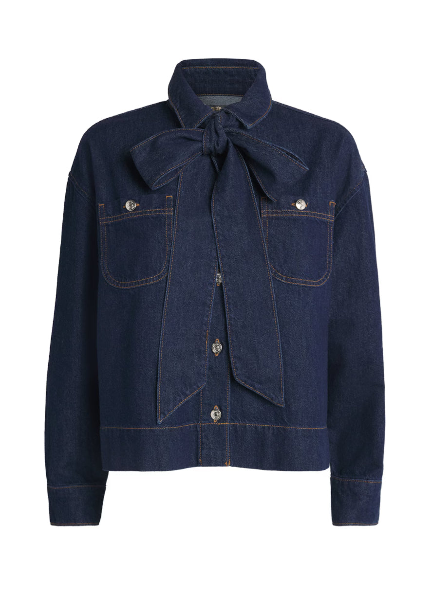【212bleecker】Gabrielle Bow Denim Color Shirt Jacket（ガブリエル・ボウ・シャツジャケット）