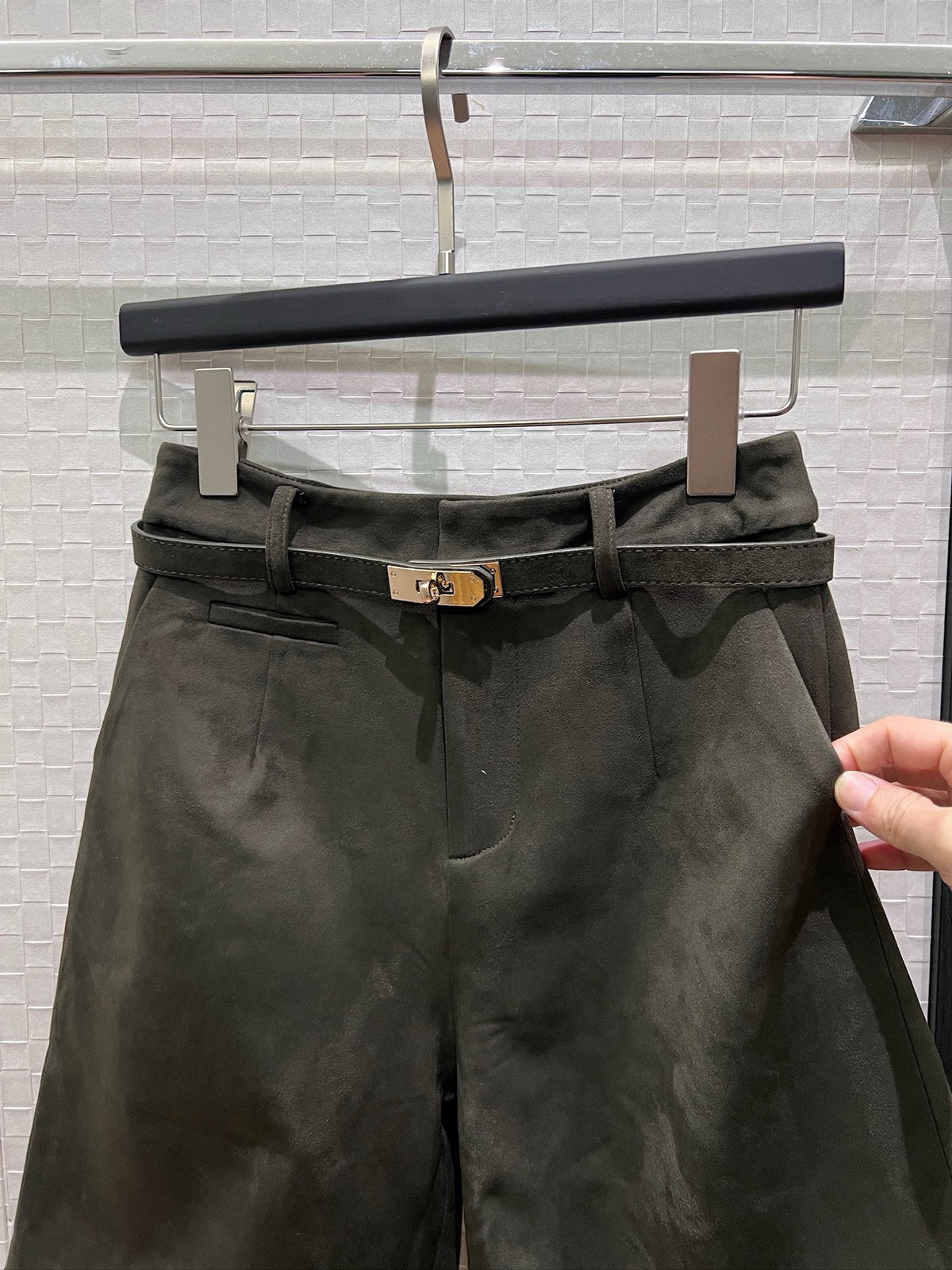 【212Bleecker Luxe】live Sweid  fake leather pants