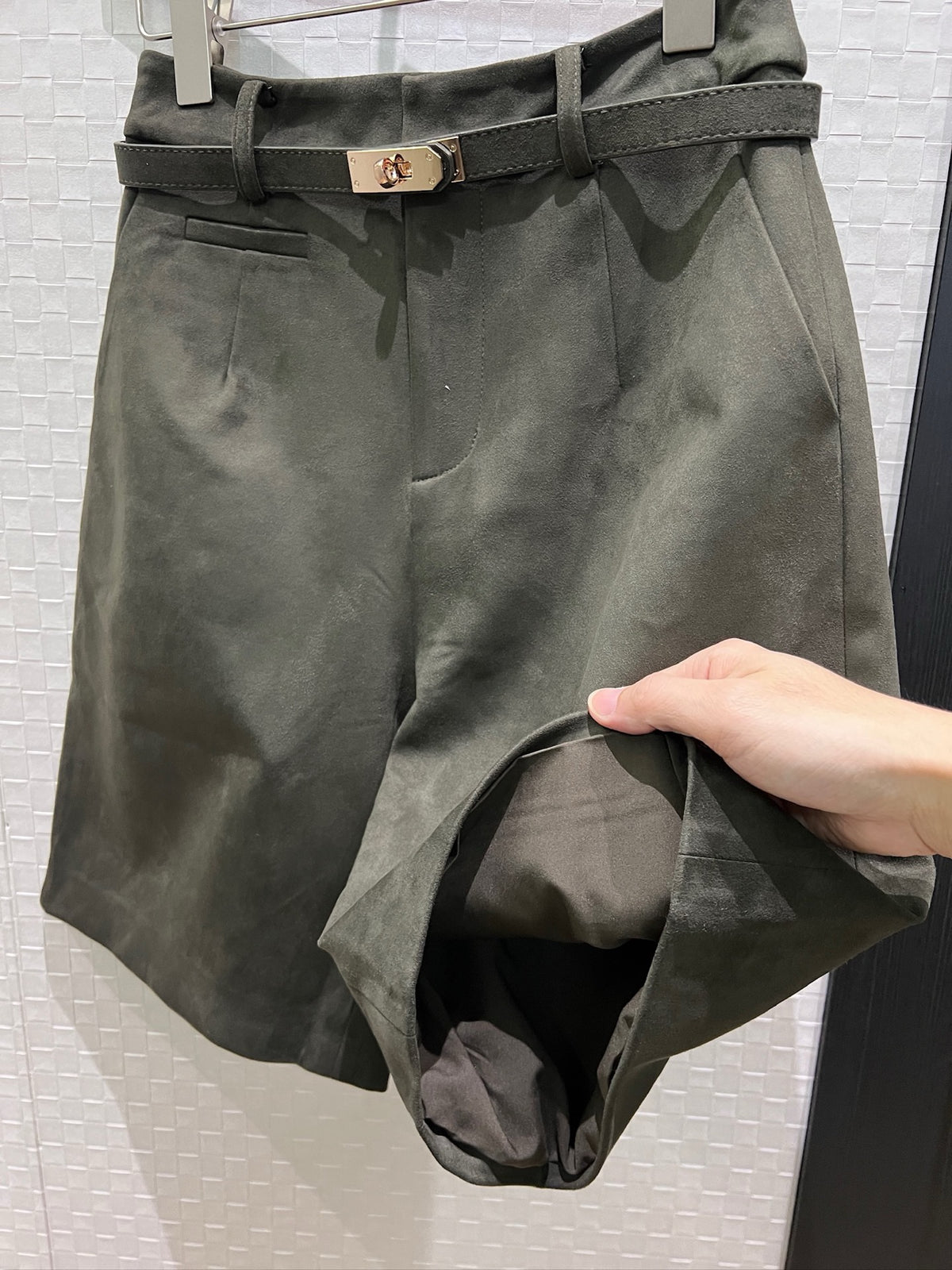 【212Bleecker Luxe】live Sweid  fake leather pants