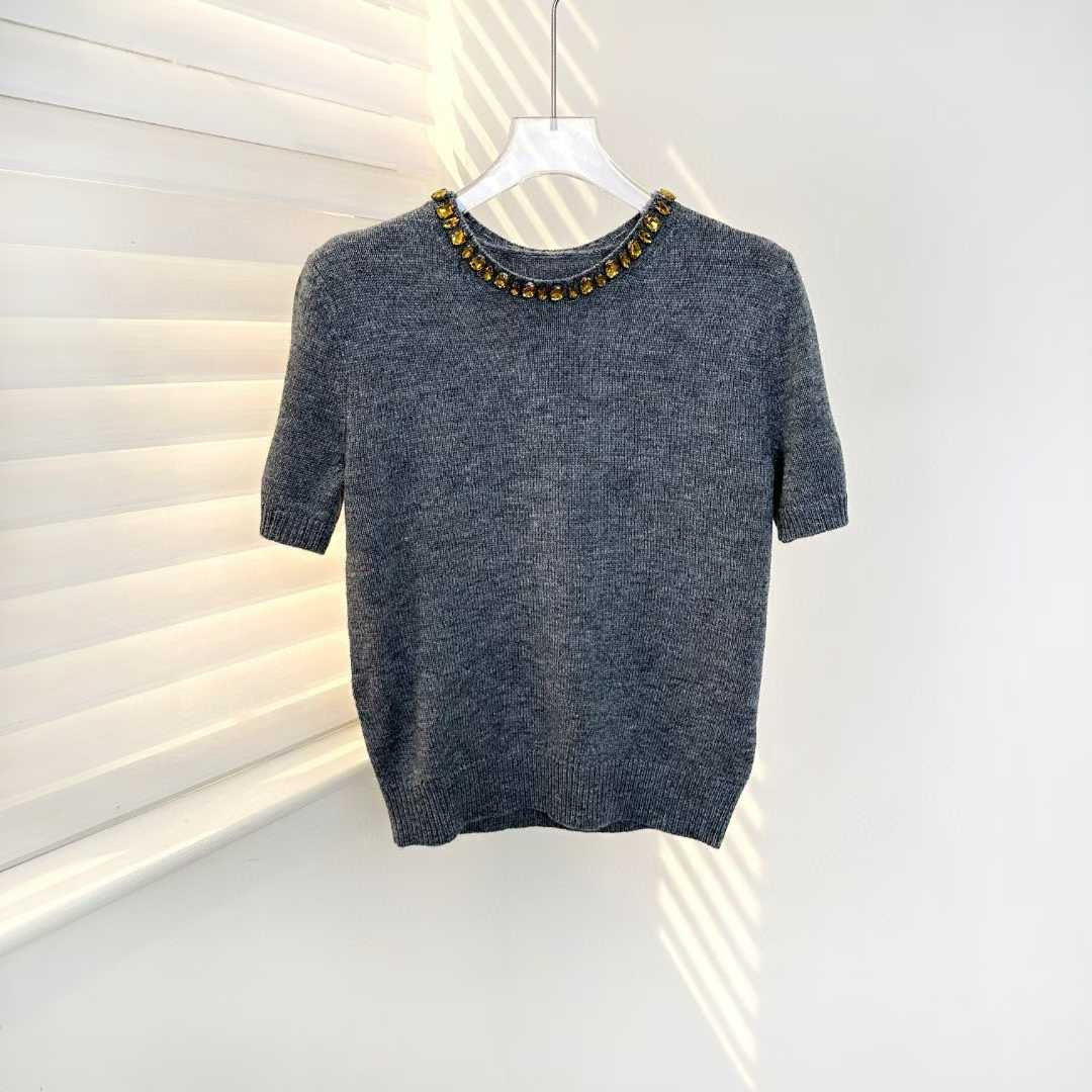 【212Bleecker Luxe】Elena Jewel Neck Knit Top（エレナ・ジュエルネック ニットトップ）