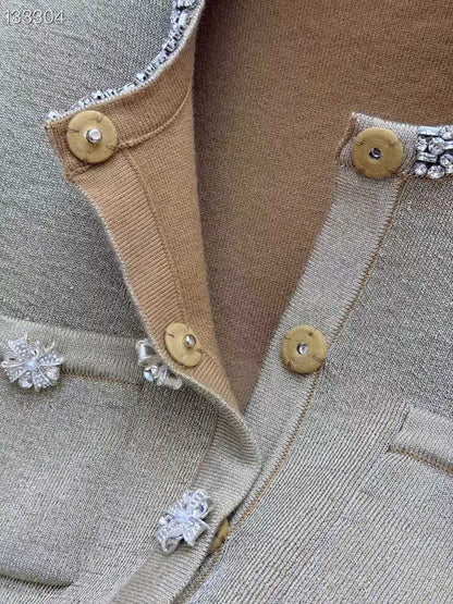 【212Bleecker Luxe】Elena Jewel Neck Knit Jacket（エレナ・ジュエルネック ニットジャケット）