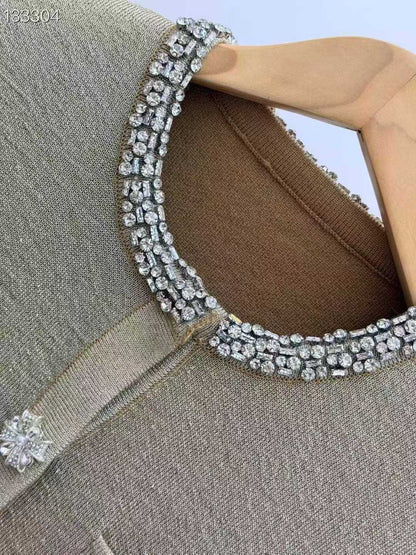 【212Bleecker Luxe】Elena Jewel Neck Knit Jacket（エレナ・ジュエルネック ニットジャケット）