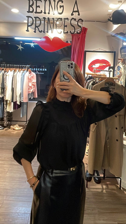 【212Bleecker Luxe】Amelie Shirring Frill Blouse