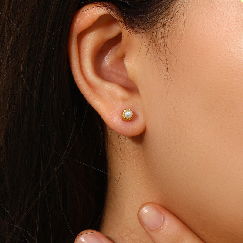 【PY spain】 Petite Pearl Stud Earrings プチパールスタッドピアス