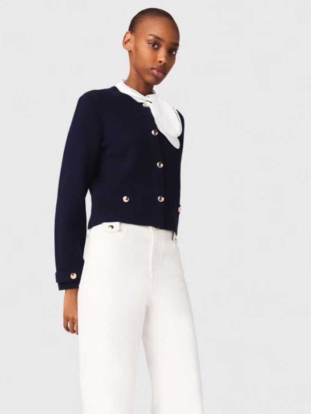 【212Bleecker Luxe】Madeleine Scarf Collar Knit Jacket（マドレーヌ・スカーフカラー ニットジャケット）