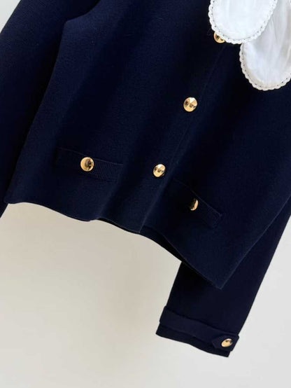 【212Bleecker Luxe】Madeleine Scarf Collar Knit Jacket（マドレーヌ・スカーフカラー ニットジャケット）