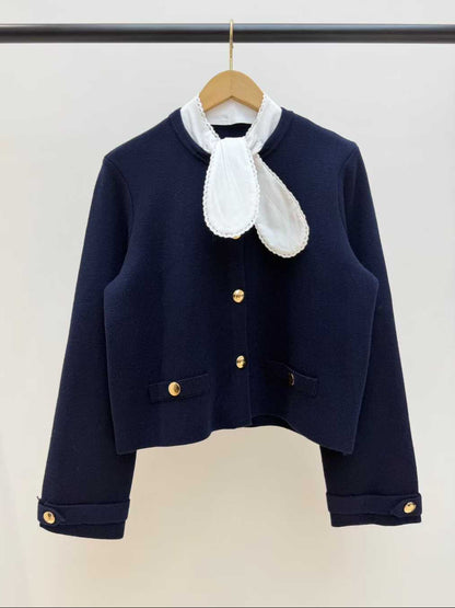 【212Bleecker Luxe】Madeleine Scarf Collar Knit Jacket（マドレーヌ・スカーフカラー ニットジャケット）