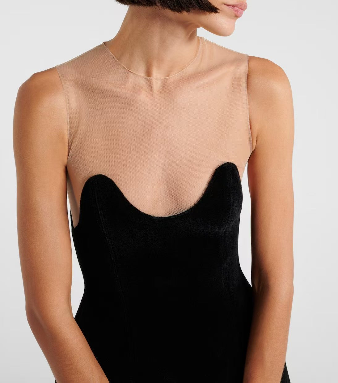 【212Bleecker Luxe】🖤 Isabelle Illusion Velvet Mini Dress（イザベル・イリュージョン・ベルベット・ミニドレス）