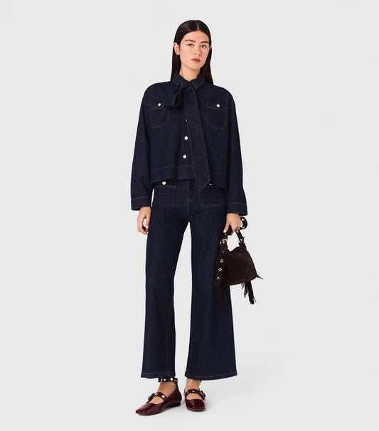 【212bleecker】Gabrielle Bow Denim Color Shirt Jacket（ガブリエル・ボウ・シャツジャケット）