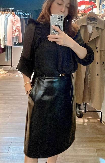 【212Bleecker Luxe】Amelie Shirring Frill Blouse