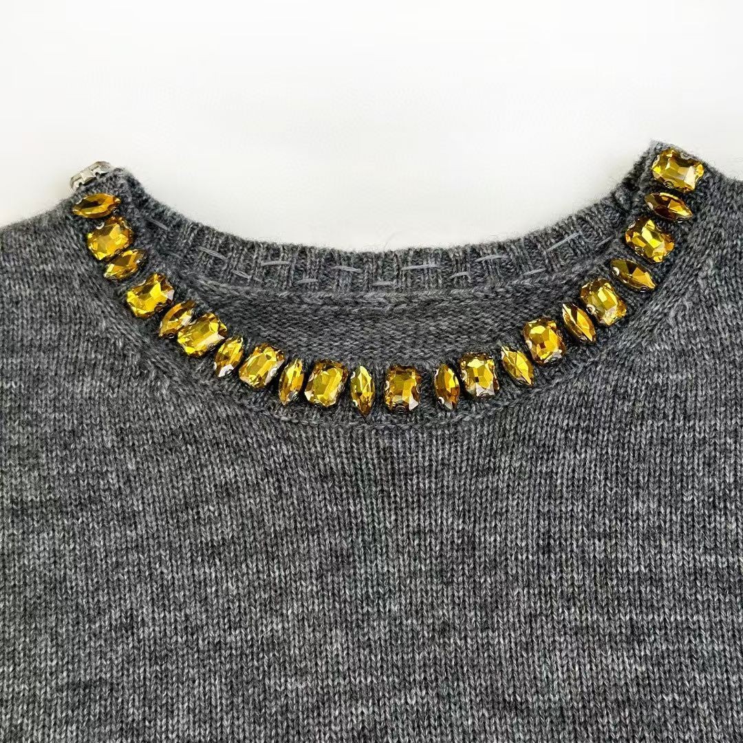 【212Bleecker Luxe】Elena Jewel Neck Knit Top（エレナ・ジュエルネック ニットトップ）