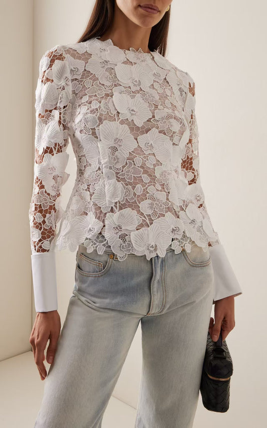 【212Bleecker Luxe】 Isabelle Floral Lace Blouse（イザベル・フローラルレース・ブラウス）