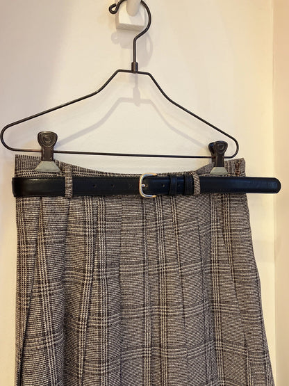 【212bleecker】DOOR check skirts／グレンチェック・ボックスプリーツスカート（ベルト付き）