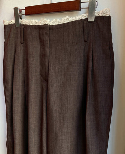 【212Bleecker Luxe】Gabrielle Dark Brown Wide Pants（ガブリエル・ダークブラウン・ワイド・パンツ）
