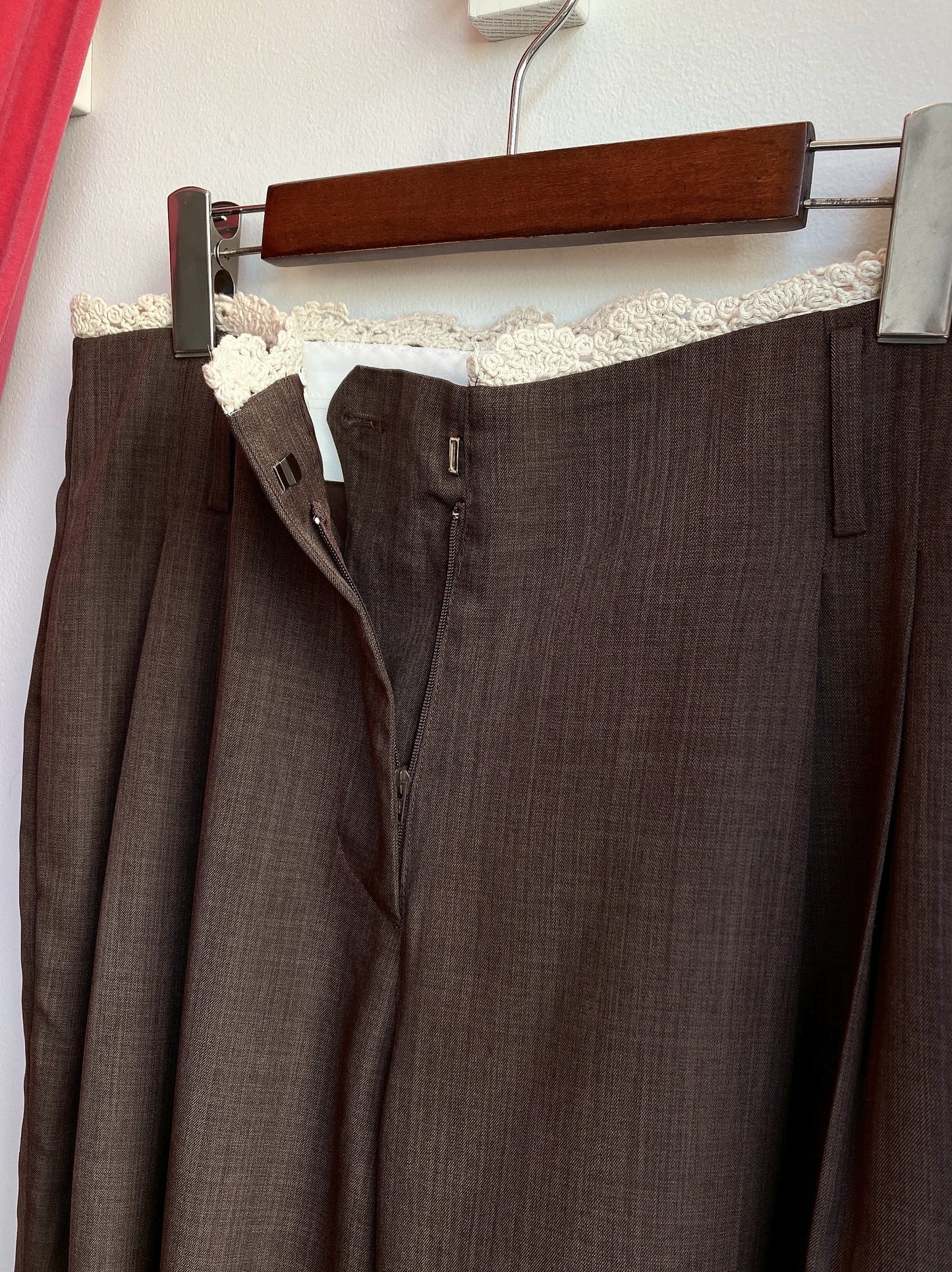 【212Bleecker Luxe】Gabrielle Dark Brown Wide Pants（ガブリエル・ダークブラウン・ワイド・パンツ）