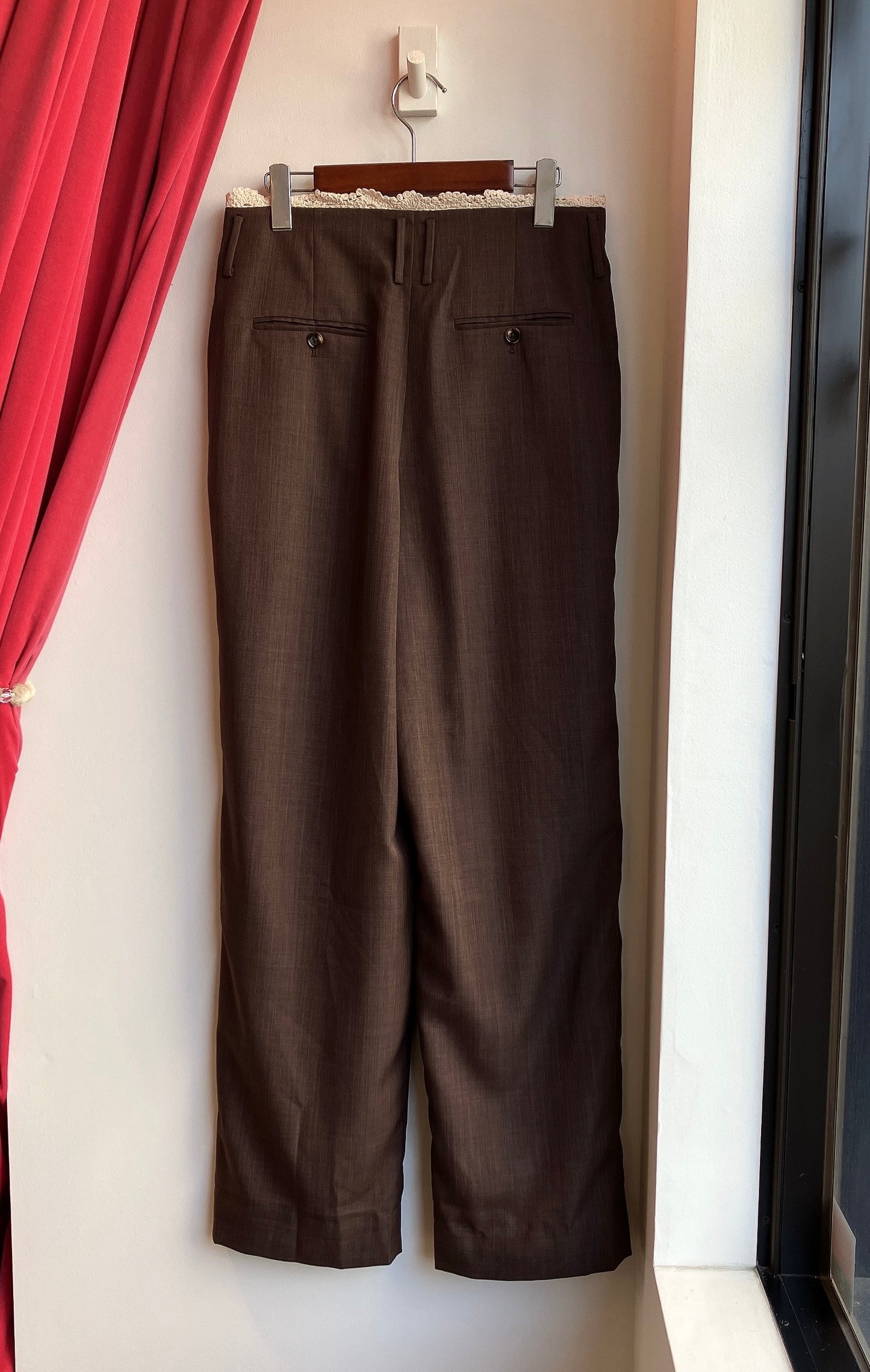 【212Bleecker Luxe】Gabrielle Dark Brown Wide Pants（ガブリエル・ダークブラウン・ワイド・パンツ）