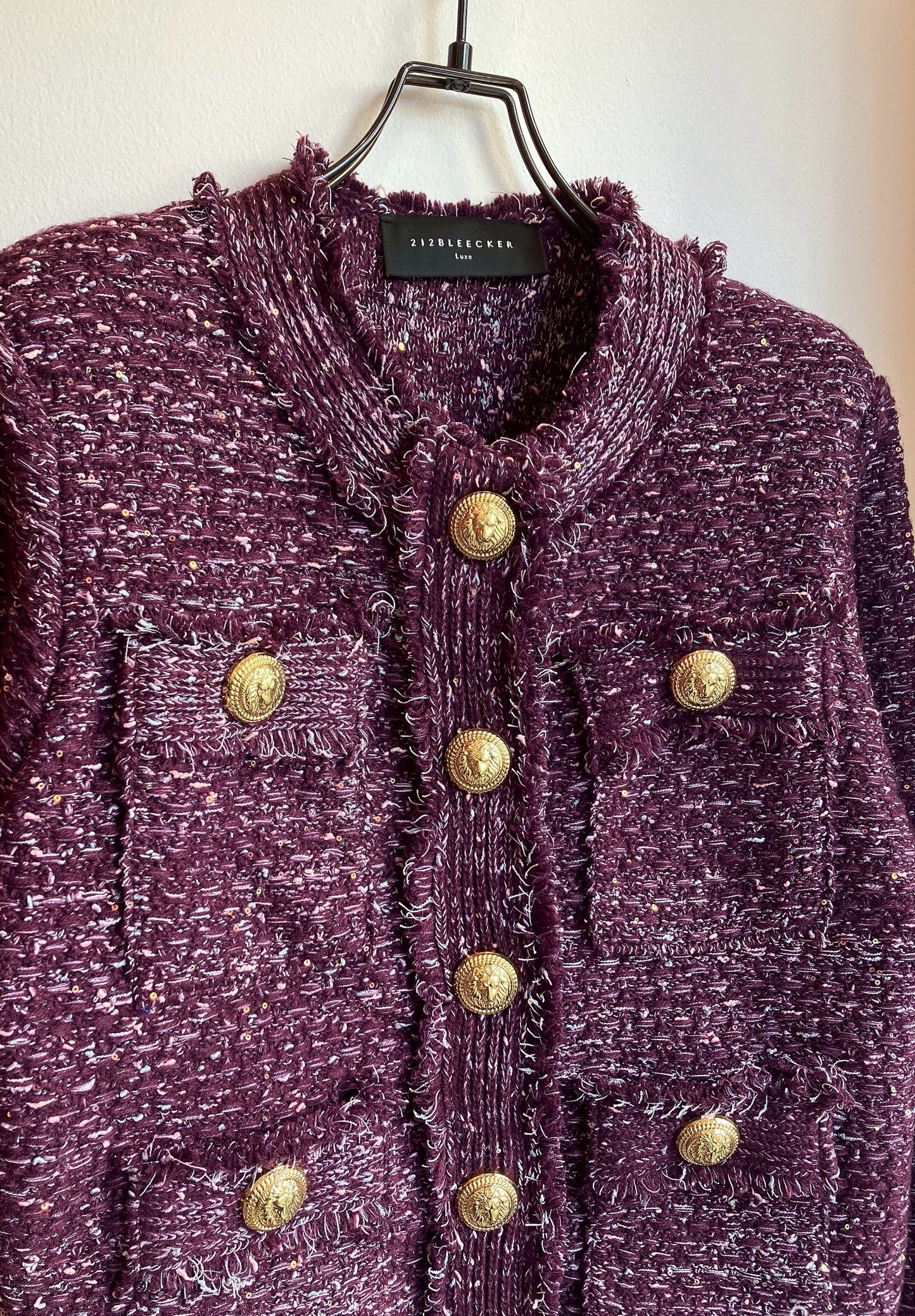 【212Bleecker Luxe】💜 Medallion Button Tweed Knit Jacket（メダリオン・ボタン・ツイード・ニットジャケット）