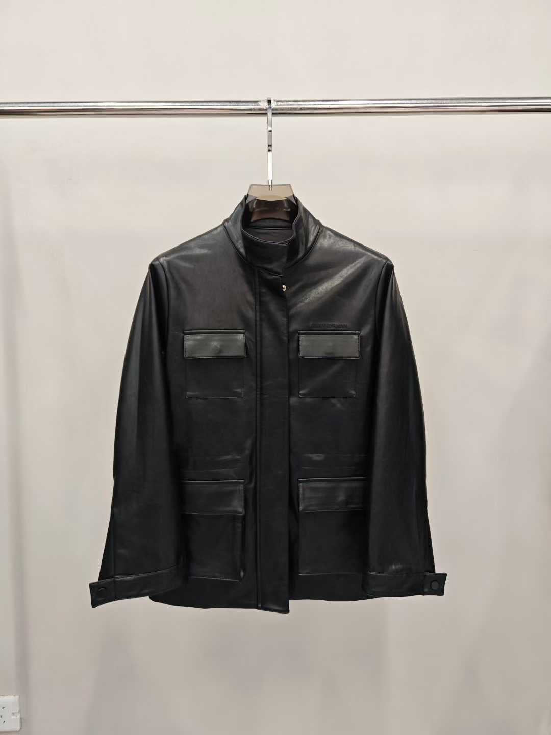 【212Bleecker Luxe】Claudia Black Faux Leather Field Jacket