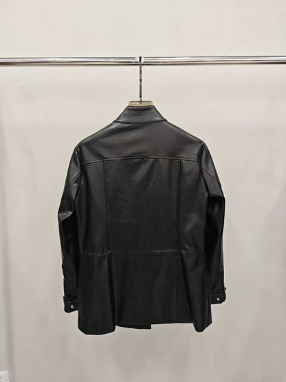 【212Bleecker Luxe】Claudia Black Faux Leather Field Jacket
