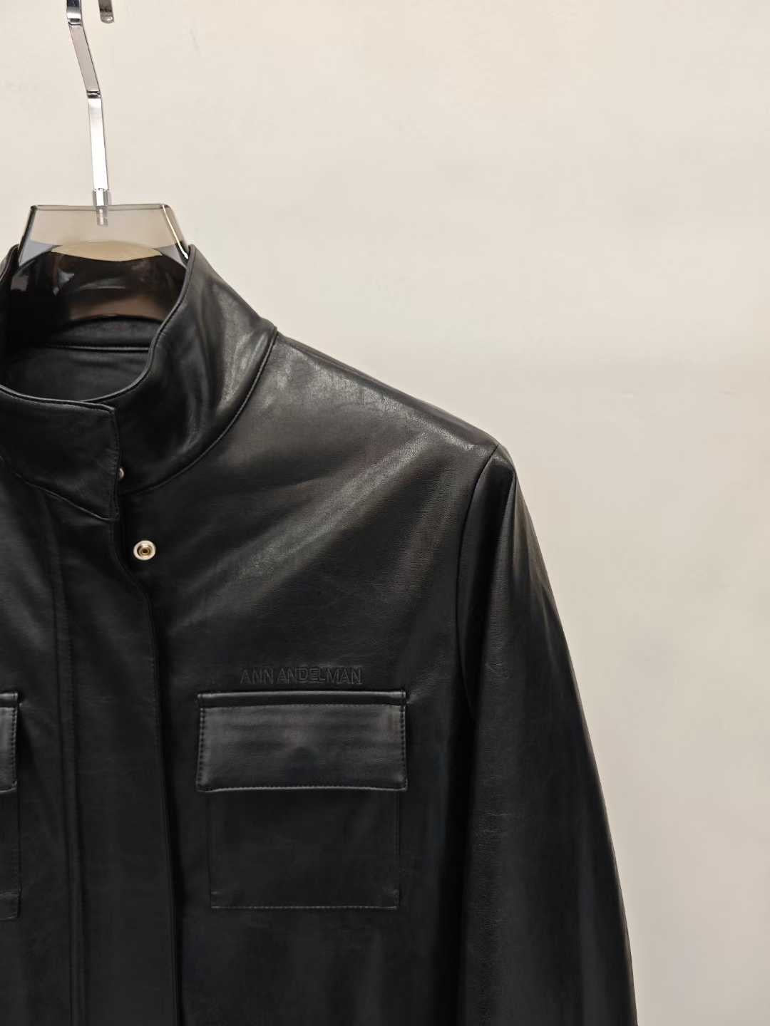 【212Bleecker Luxe】Claudia Black Faux Leather Field Jacket