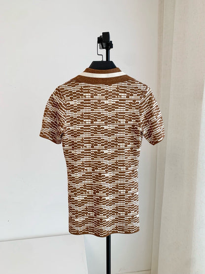 【212Bleecker Luxe】Margot Mosaic Knit Polo