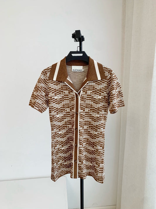 【212Bleecker Luxe】Margot Mosaic Knit Polo