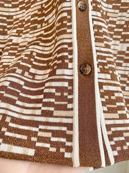 【212Bleecker Luxe】Margot Mosaic Knit Polo