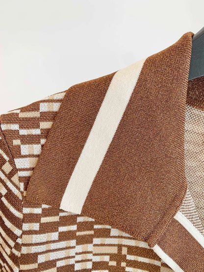 【212Bleecker Luxe】Margot Mosaic Knit Polo