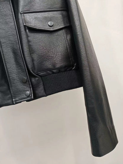 【212Bleecker Luxe】Noemi Faux Leather Short Jacket（ノエミ・ファー レザー ショート ジャケット）