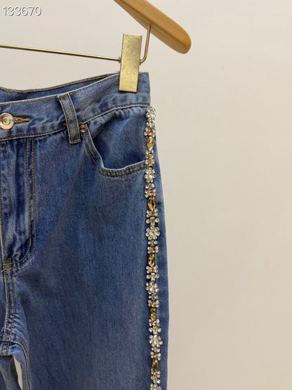 【212Bleecker Luxe】Alba Jewel Line Denim Pants（アルバ ジュエルライン デニムパンツ）