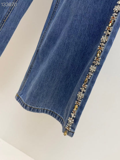 【212Bleecker Luxe】Alba Jewel Line Denim Pants（アルバ ジュエルライン デニムパンツ）