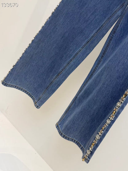 【212Bleecker Luxe】Alba Jewel Line Denim Pants（アルバ ジュエルライン デニムパンツ）